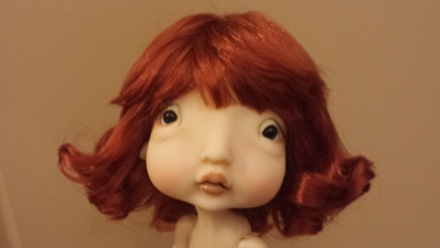 7" - 8" Deep Auburn synthetic rolled wig